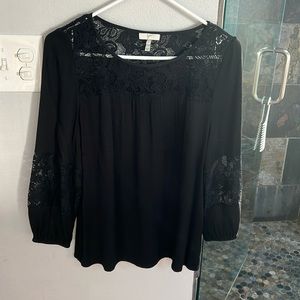 Joie black dress shirt with cute lace detail